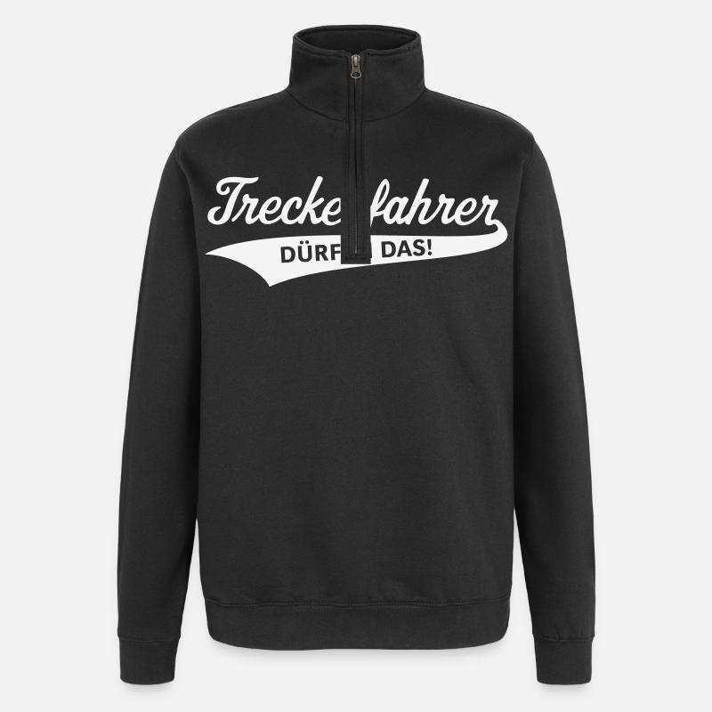Treckerfahrer Dürfen Das! (Trecker Traktor, V4, W) - Quarter-Zip-Sweatshirt - Schwarz