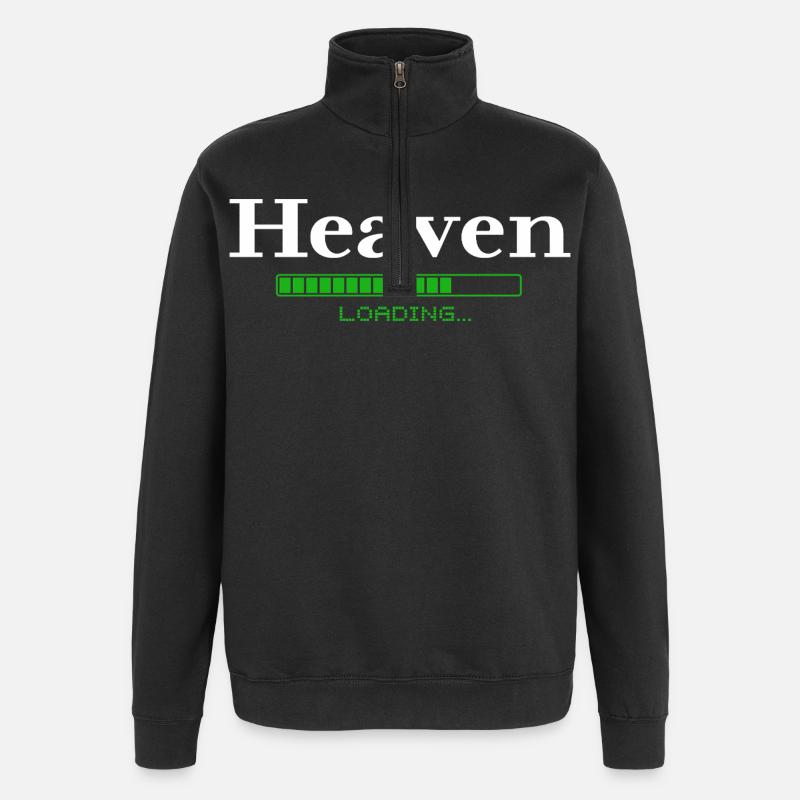 Heaven Loading -  christlich - Quarter-Zip-Sweatshirt - Schwarz