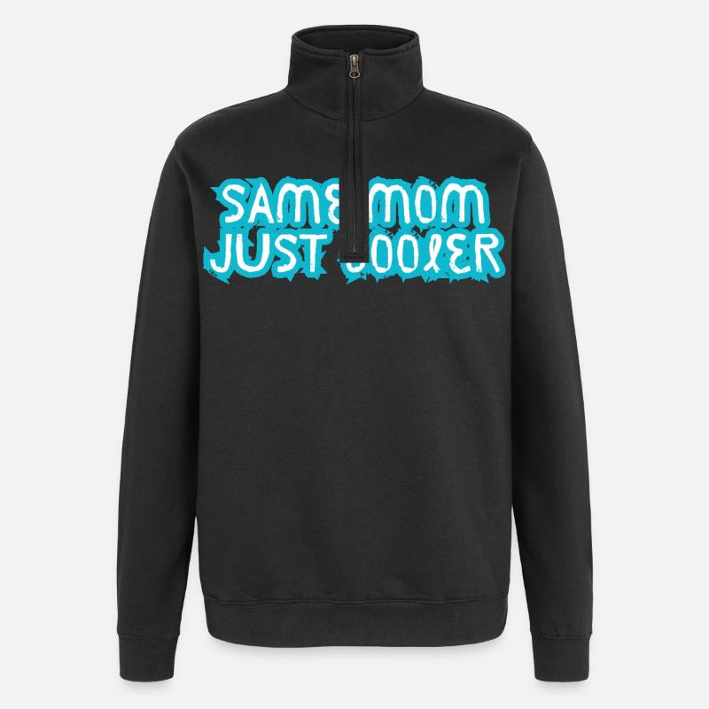 Same Mom Just Cooler - Quarter-Zip Sweatshirt - black