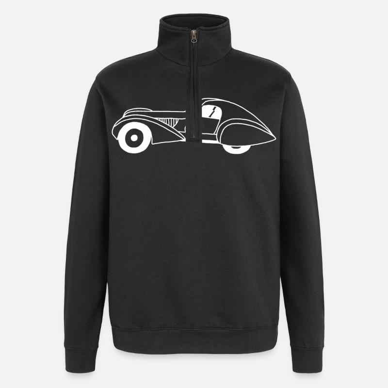 White automobile and water drop - Quarter-Zip Sweatshirt - black
