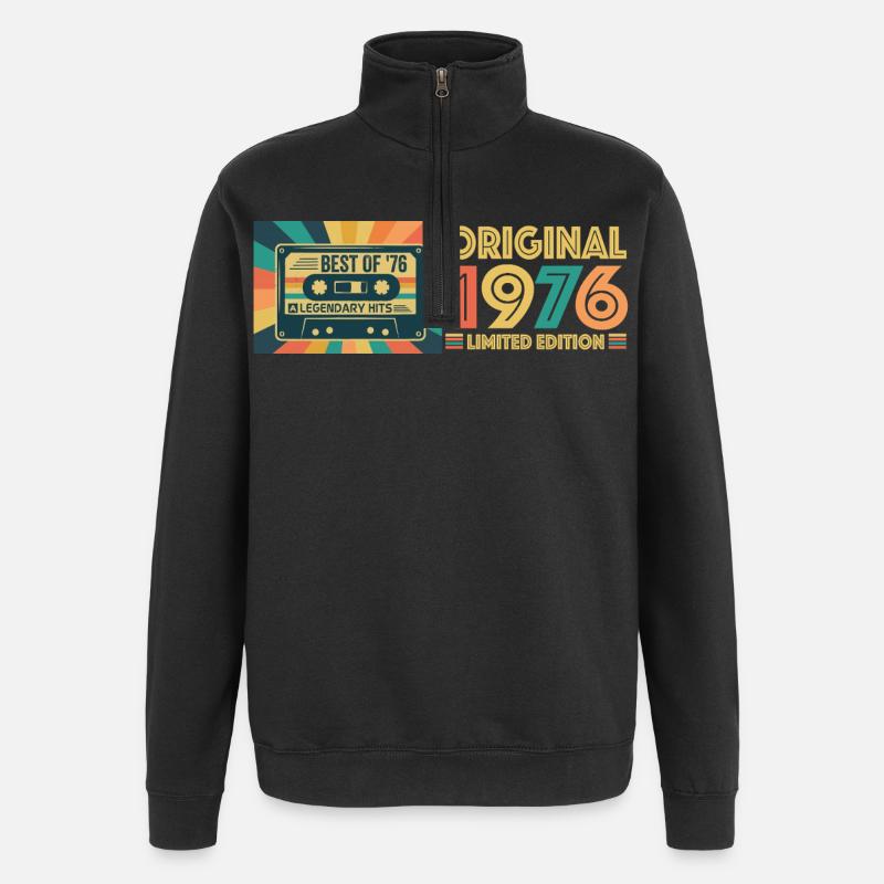 Cassette rétro édition limitée 1976 - Sweat à zip 1/4 - noir