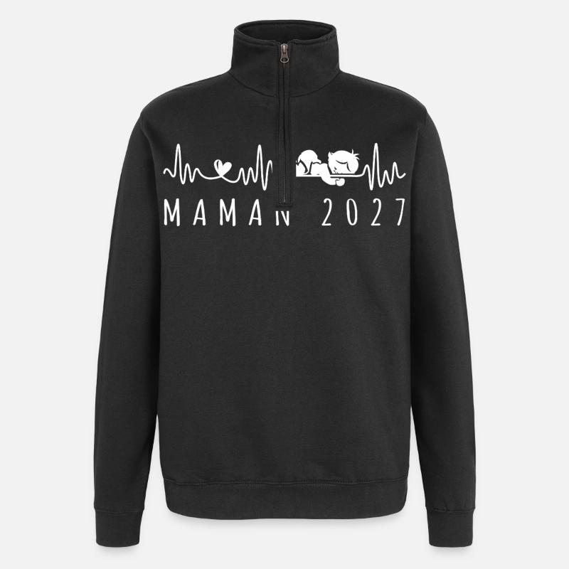 Future Maman 2027 Annonce Grossesse - Quarter-Zip-Sweatshirt - Schwarz
