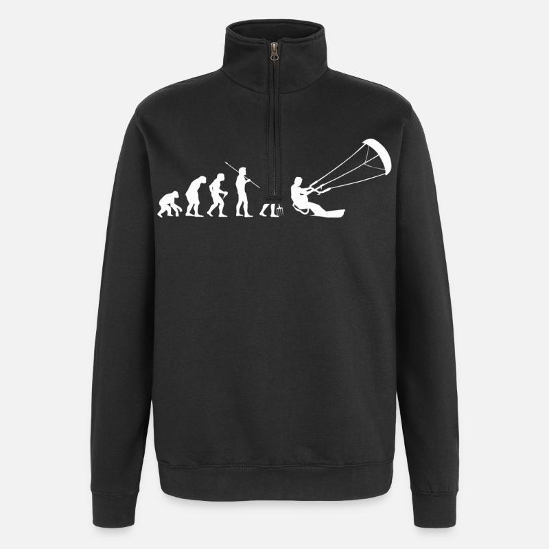 Kitesurfen Kitesurf Kitesurfer Kiteboard - Sweat à zip 1/4 - noir