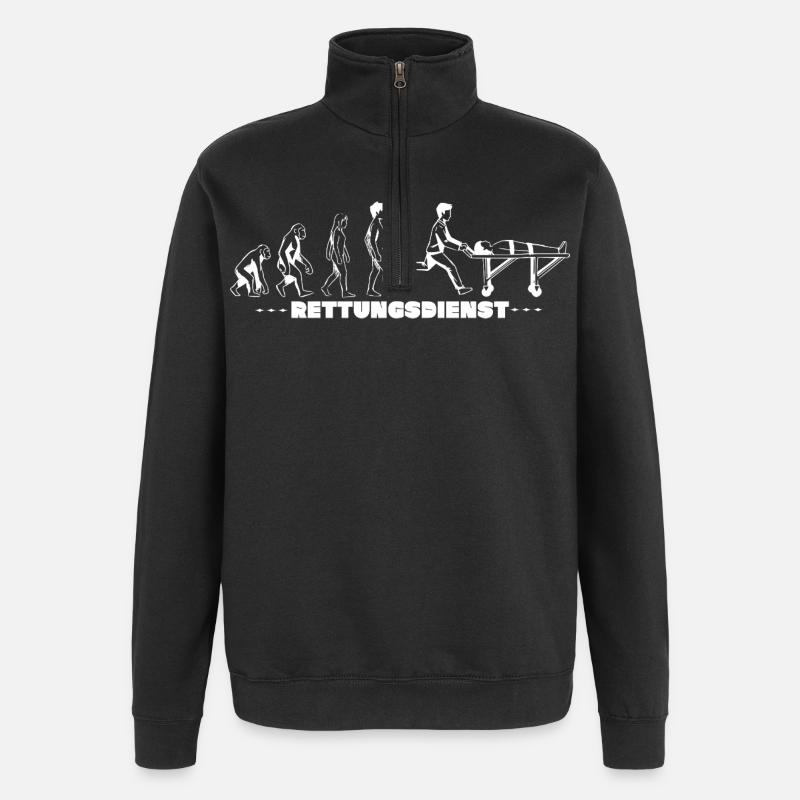 Rettungsdienst Evolution - Quarter-Zip-Sweatshirt - Schwarz