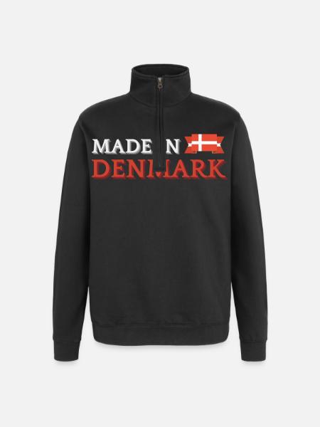 Made in Denmark, Danish pride - Quarter-Zip Sweatshirt - black