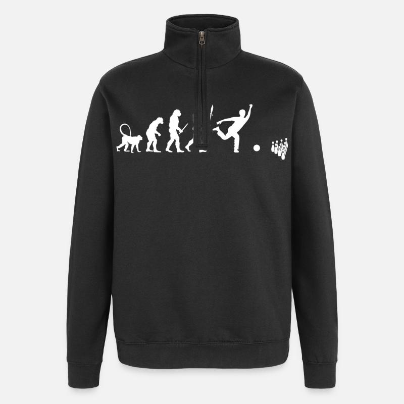 Évolution du bowling - Sweat à zip 1/4 - noir