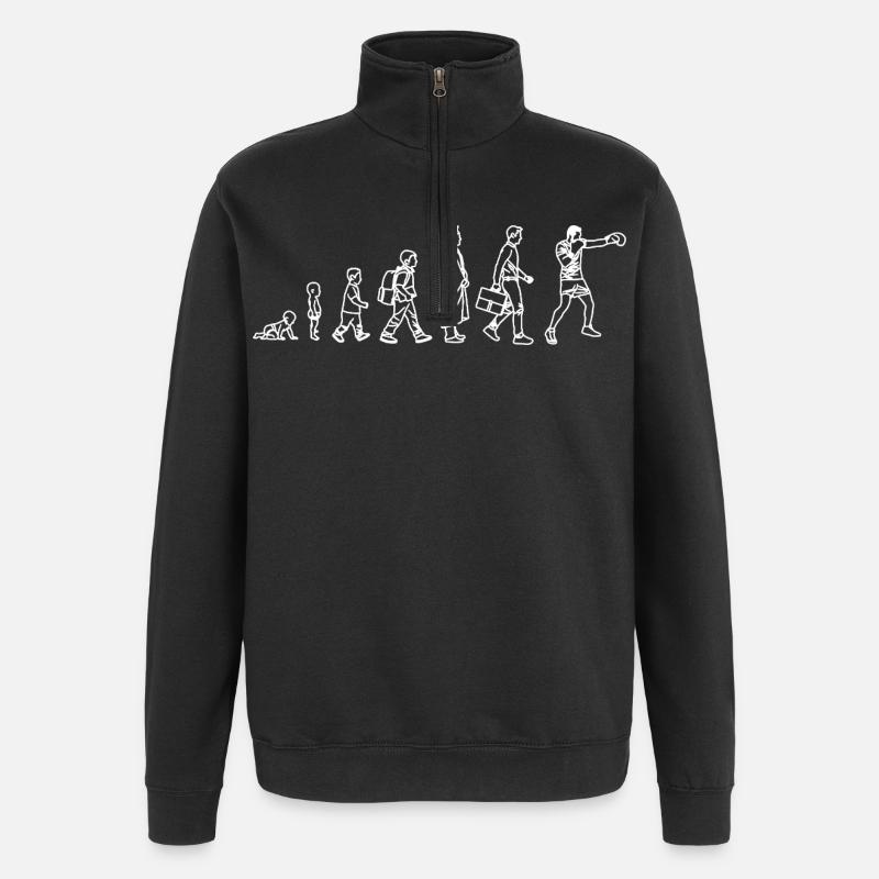 Entwicklung des Boxers - Quarter-Zip-Sweatshirt - Schwarz