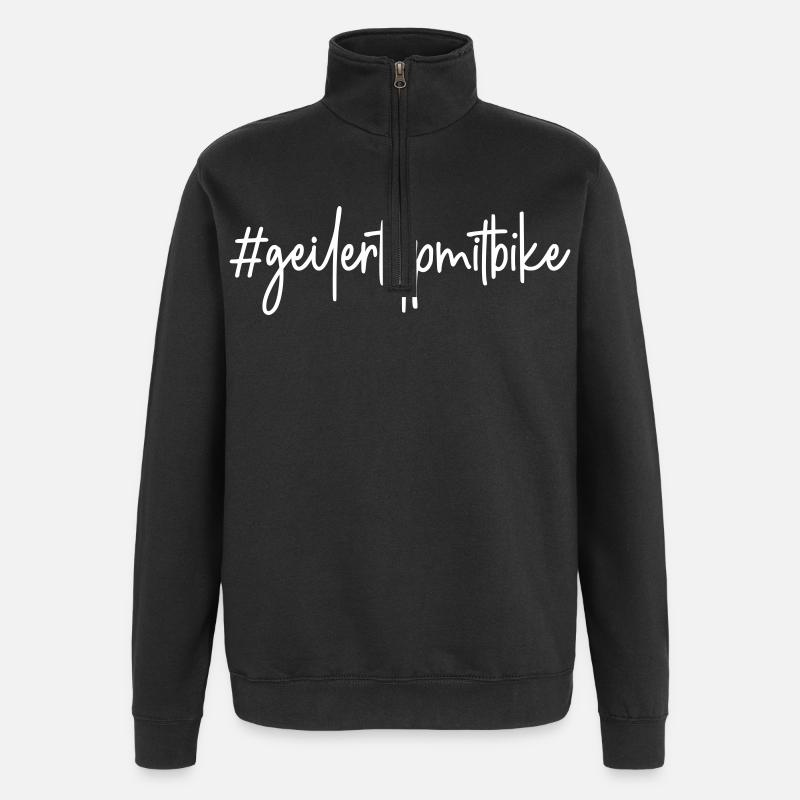 Fahrrad - Quarter-Zip-Sweatshirt - Schwarz