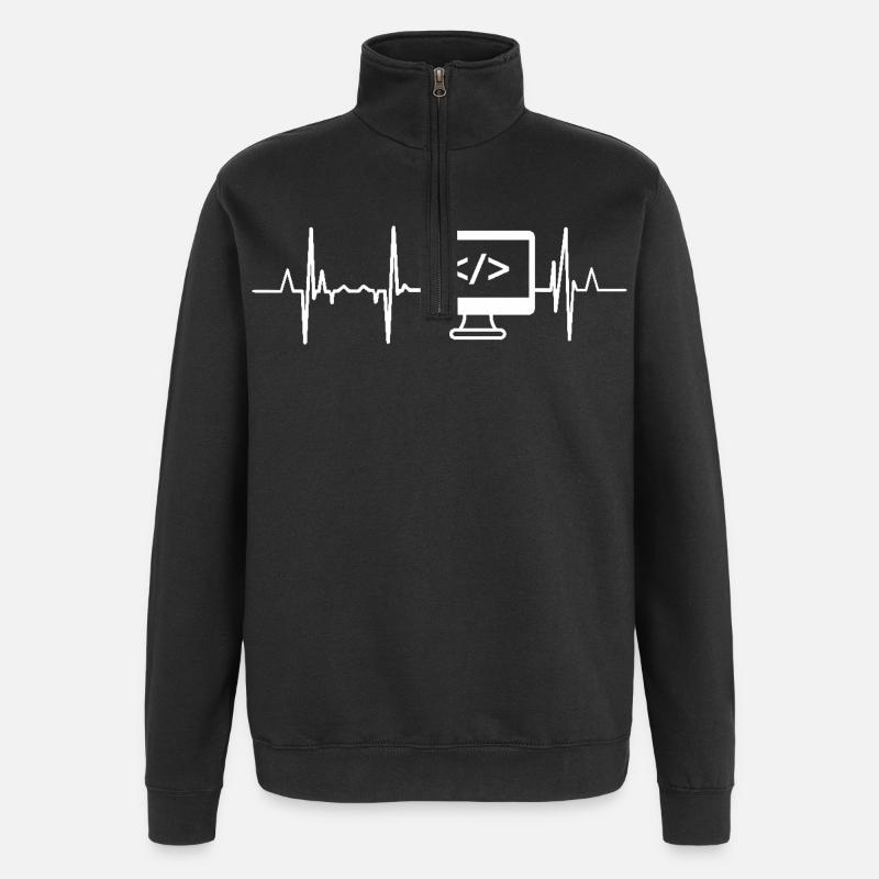 Developer Heartbeat - Quarter-Zip Sweatshirt - black