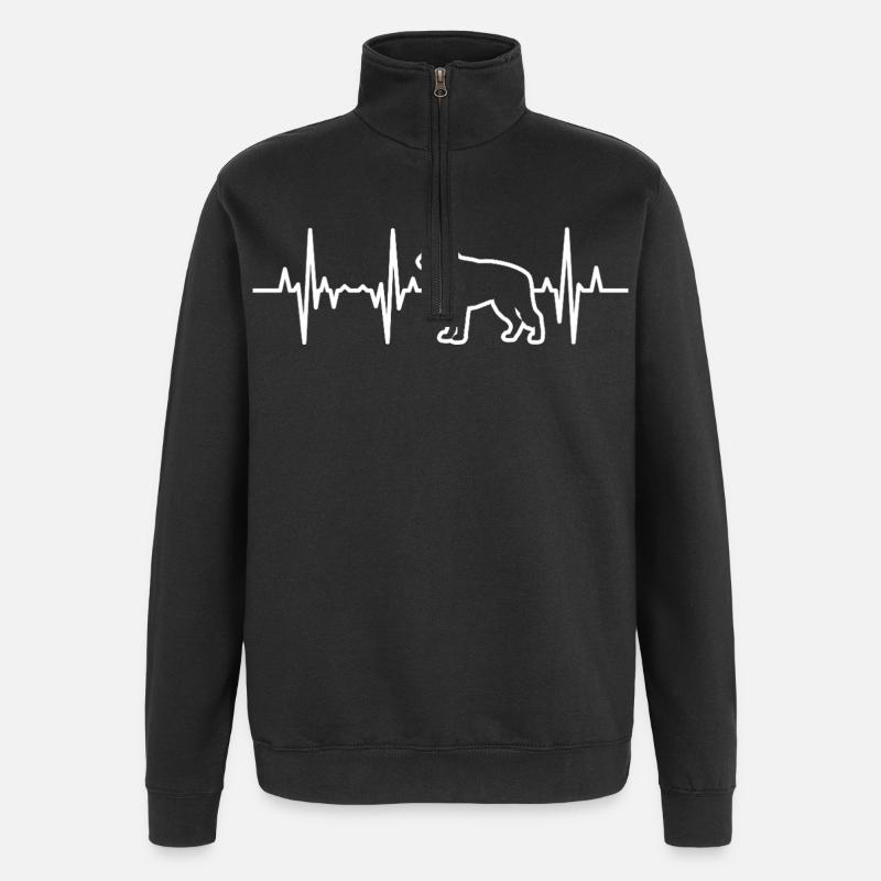 German Shepherd Heartbeat - Quarter-Zip Sweatshirt - black