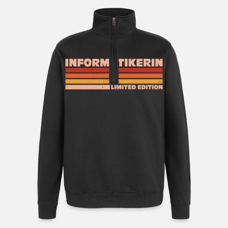 Informatikerin Informatiker Programmiererin - Quarter-Zip-Sweatshirt - Schwarz