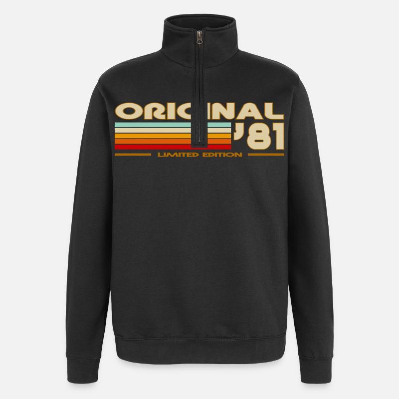 1981 - Sweat à zip 1/4 - noir