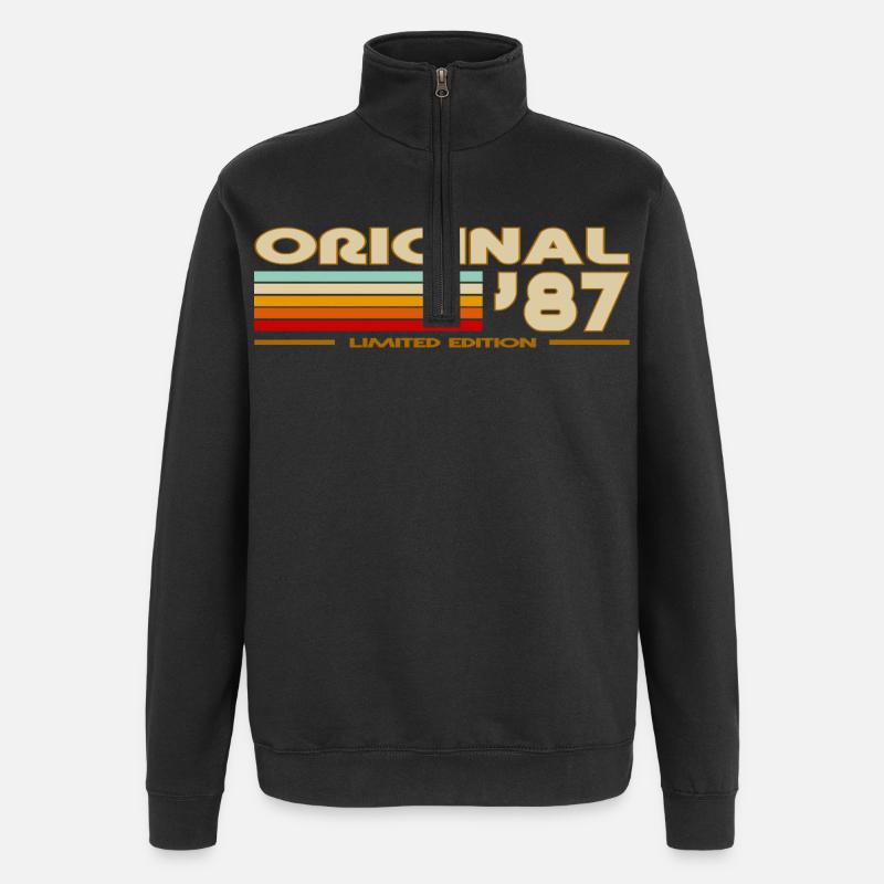 1987 - Quarter-Zip-Sweatshirt - Schwarz