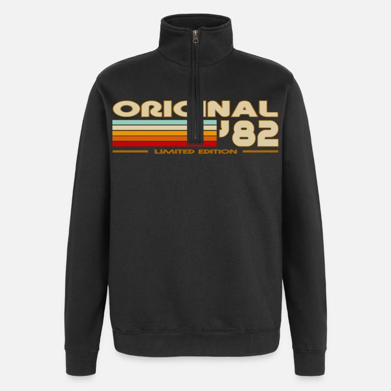 1982 - Sweat à zip 1/4 - noir