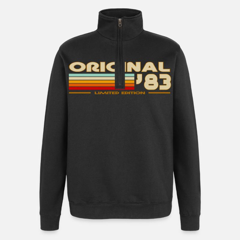 1983 - Sweat à zip 1/4 - noir