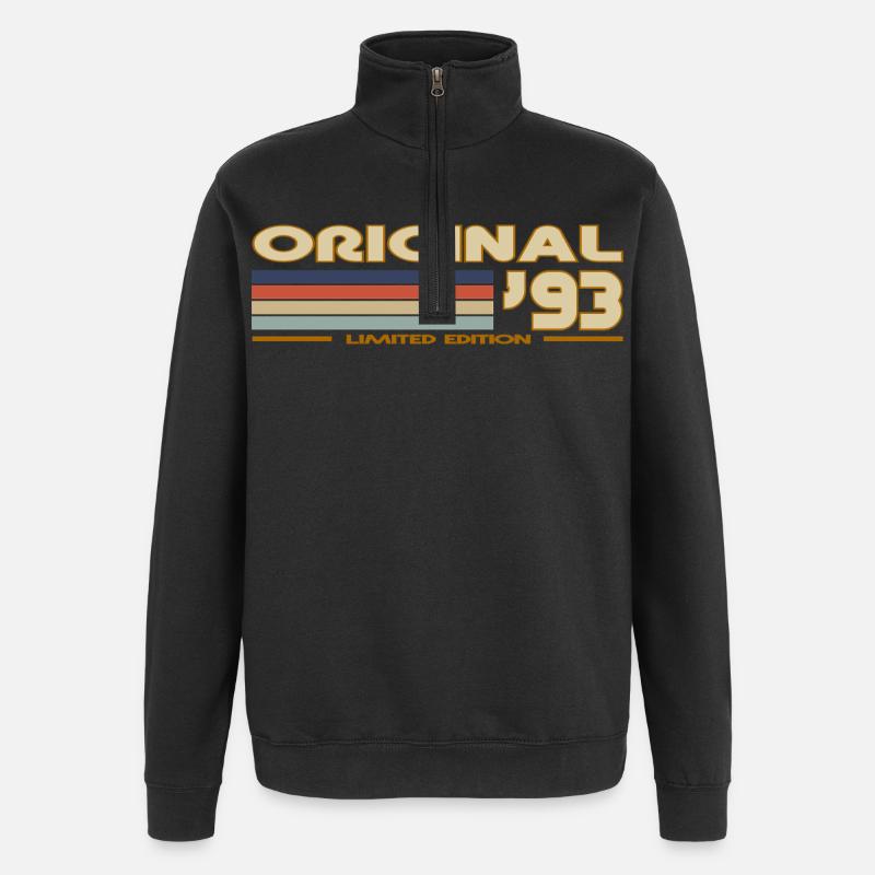 1993 - Sweat à zip 1/4 - noir