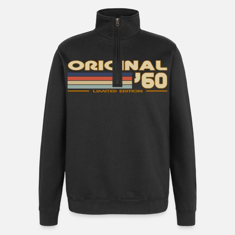 1960 - Sweat à zip 1/4 - noir