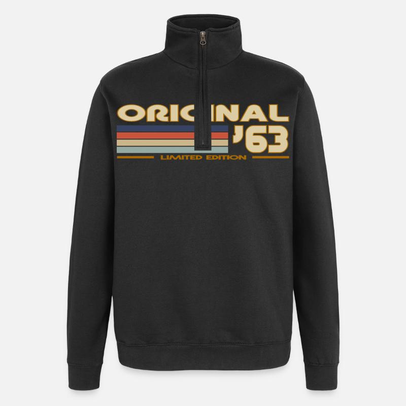 1963 - Sweat à zip 1/4 - noir