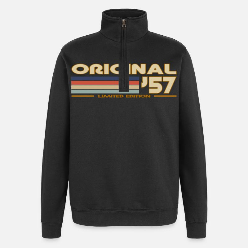 1957 - Sweat à zip 1/4 - noir