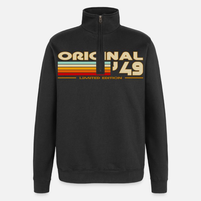 1949 - Sweat à zip 1/4 - noir