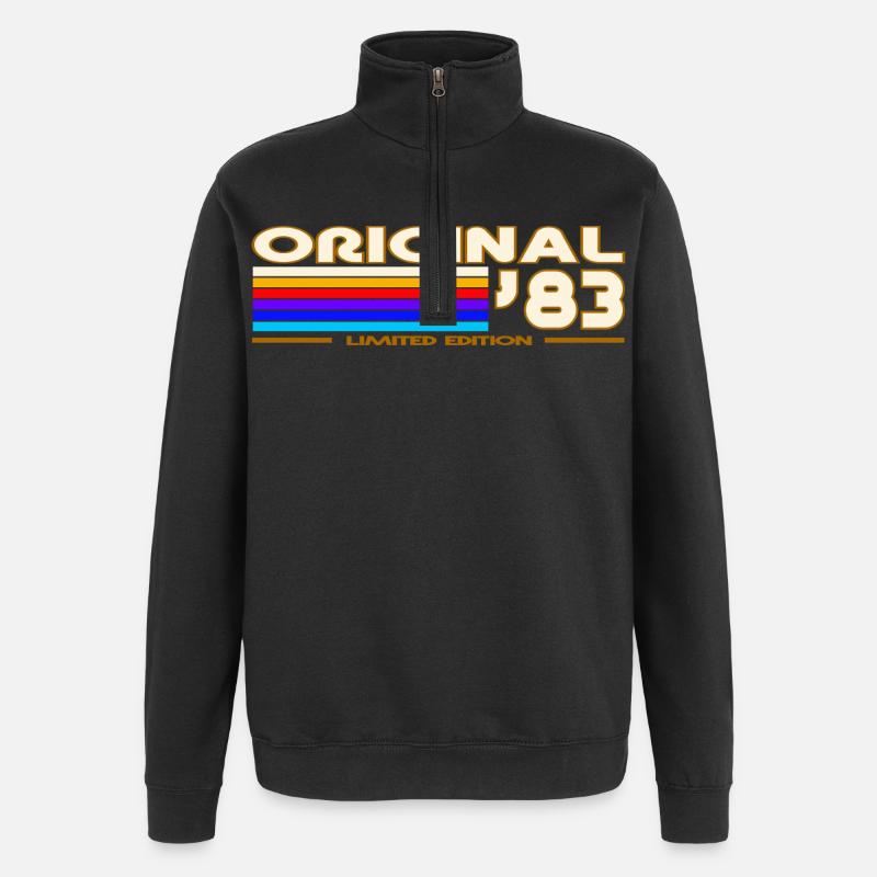 Originales 83 Rainbow Retro-Logo - Quarter-Zip-Sweatshirt - Schwarz