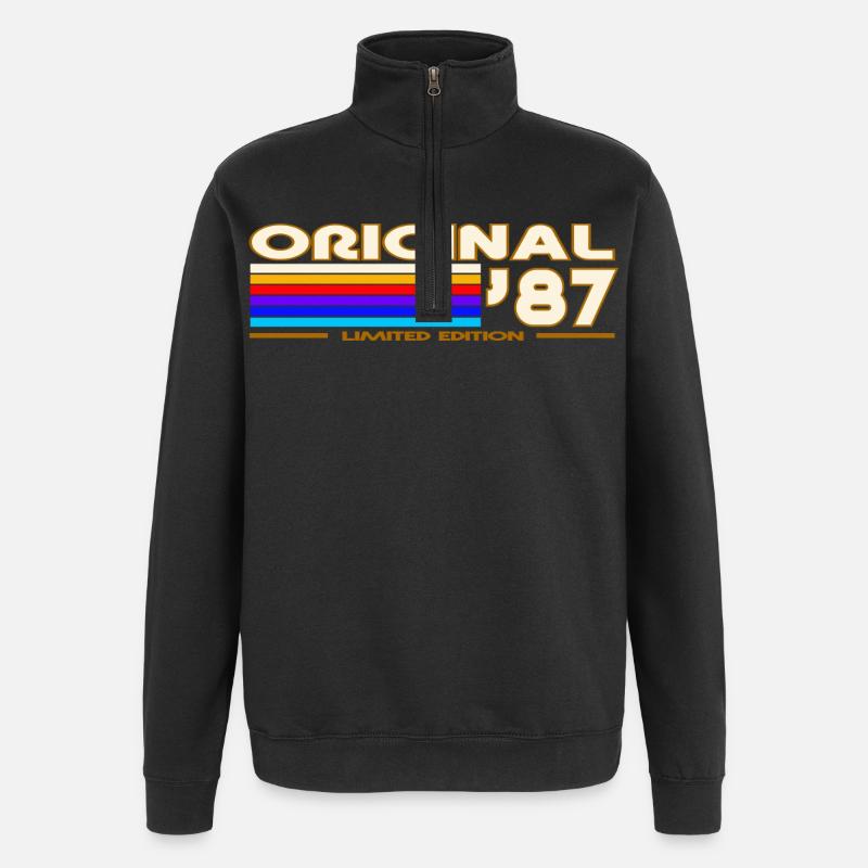 1987 - Sweat à zip 1/4 - noir