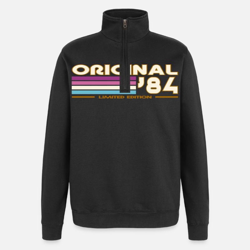 Original 84 Rayures Pastel - Sweat à zip 1/4 - noir