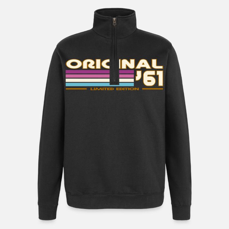 1961 - Sweat à zip 1/4 - noir