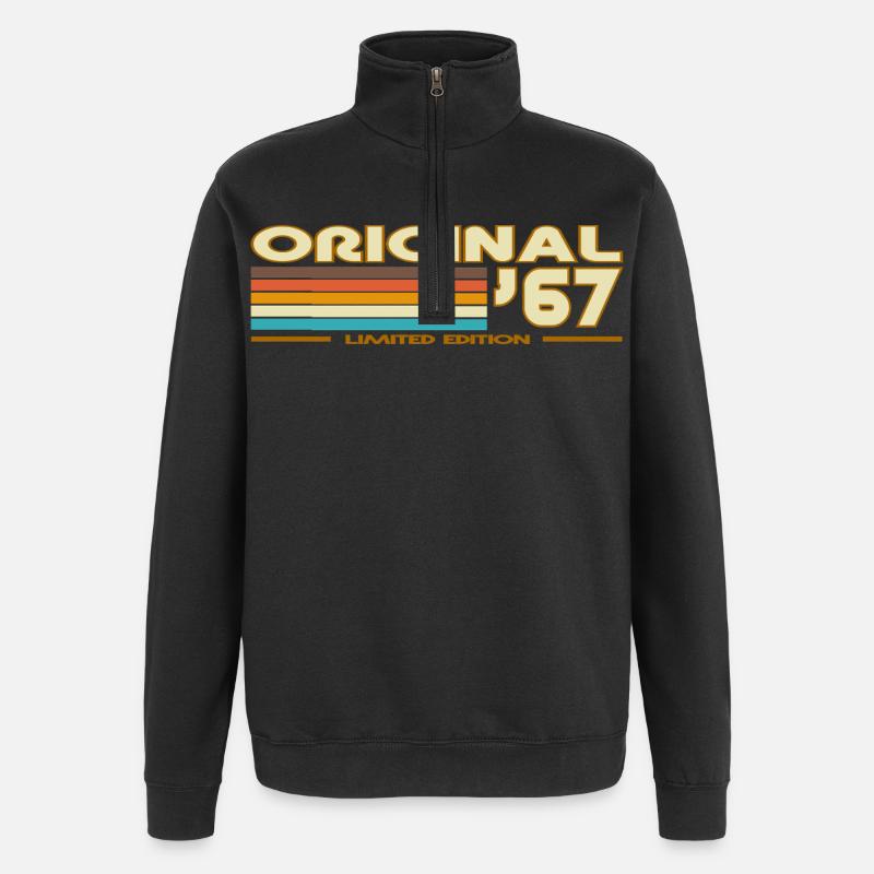 Original 67 Retro Rainbow - Quarter-Zip Sweatshirt - black