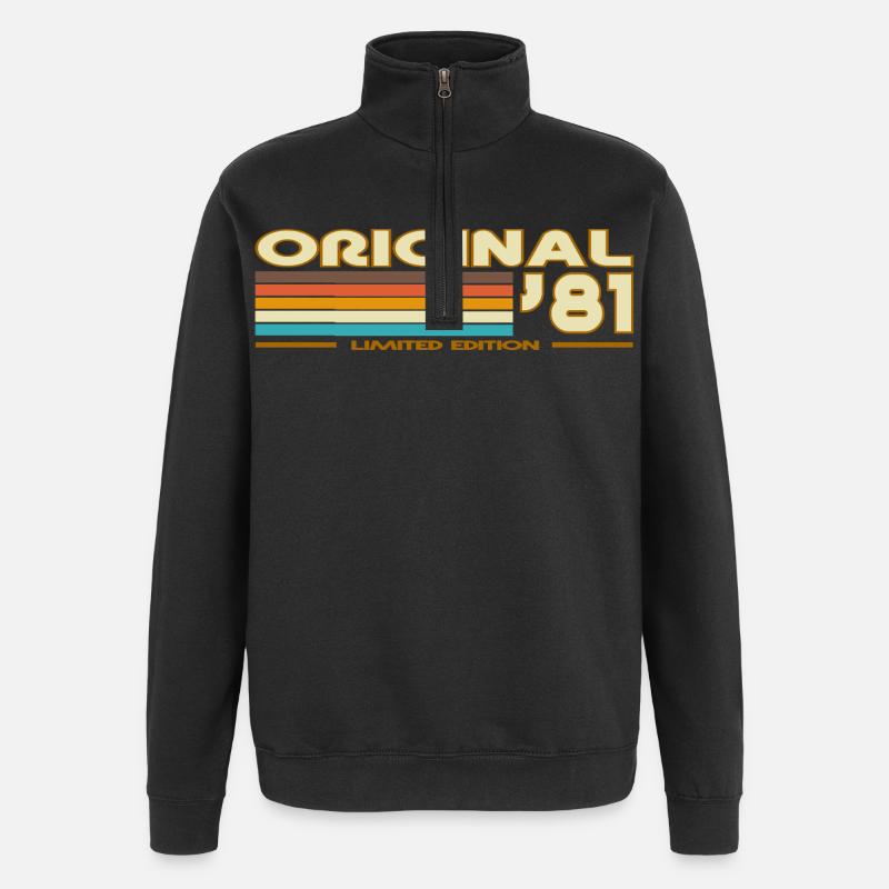 1981 - Sweat à zip 1/4 - noir
