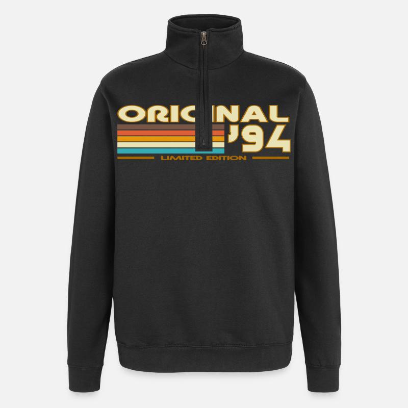 1994 - Sweat à zip 1/4 - noir