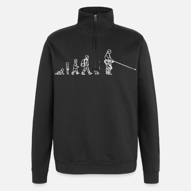 Fishing Evolution - Quarter-Zip Sweatshirt - black