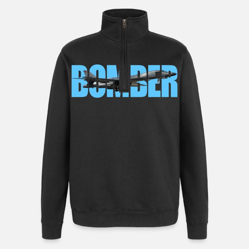 Bomber B-1B Lancer - Quarter-Zip Sweatshirt - black