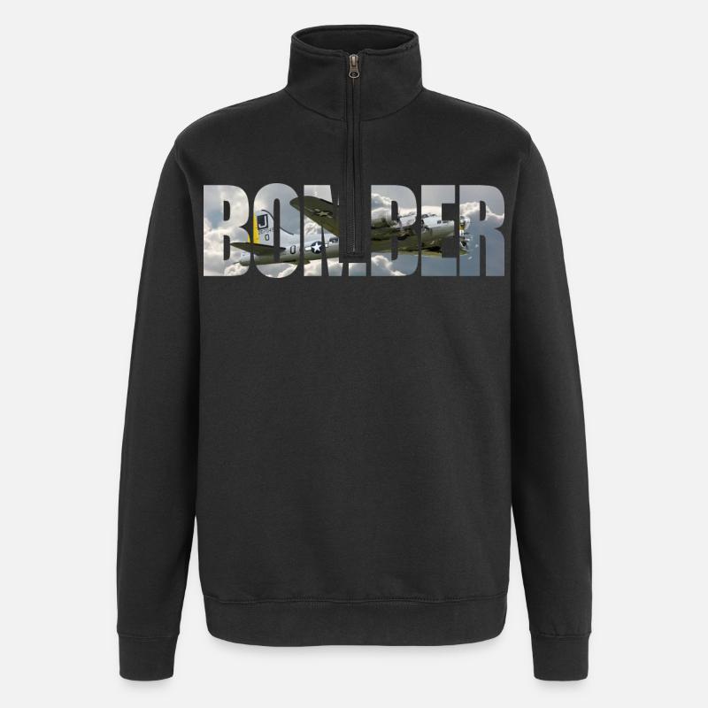 bombardier B-17 Forteresse volante - Sweat à zip 1/4 - noir
