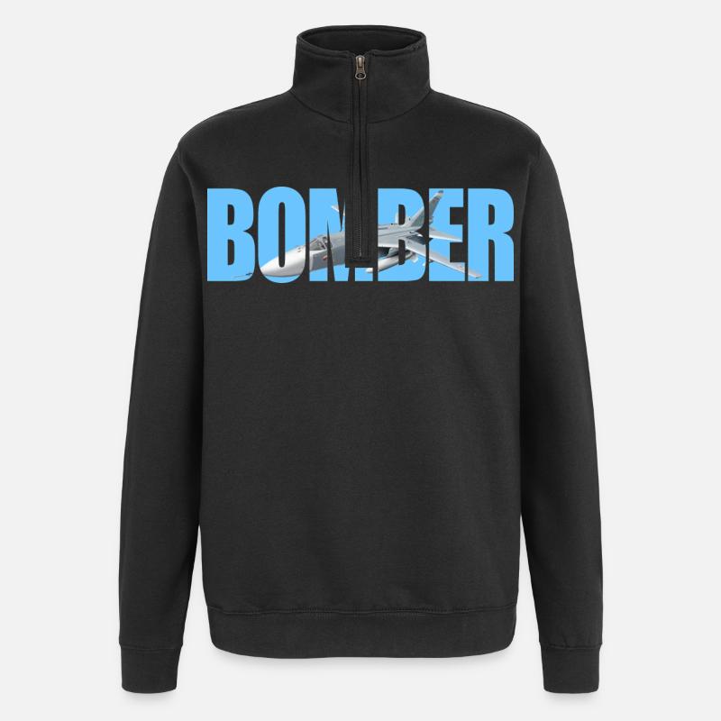 Bomber Su-24 - Quarter-Zip Sweatshirt - black