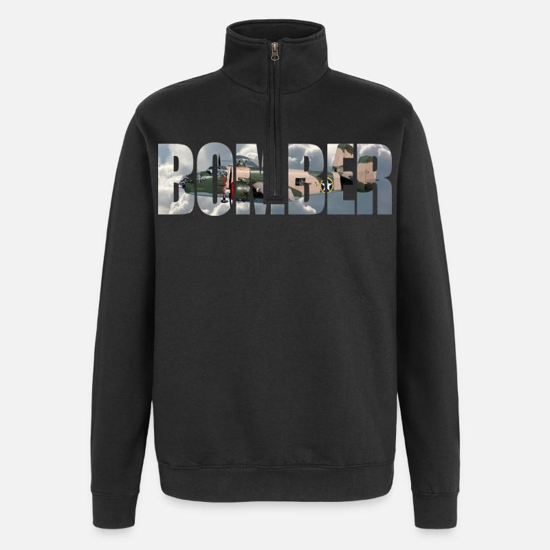 Bomber B-25 Mitchell - Quarter-Zip Sweatshirt - black