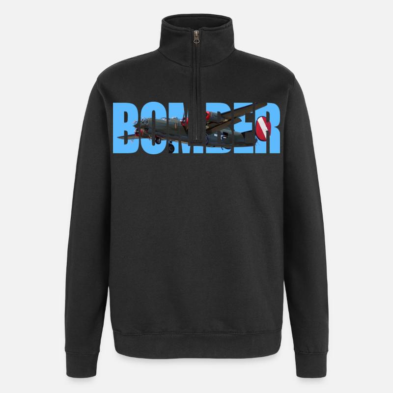 bombardier B-24 Liberator - Sweat à zip 1/4 - noir