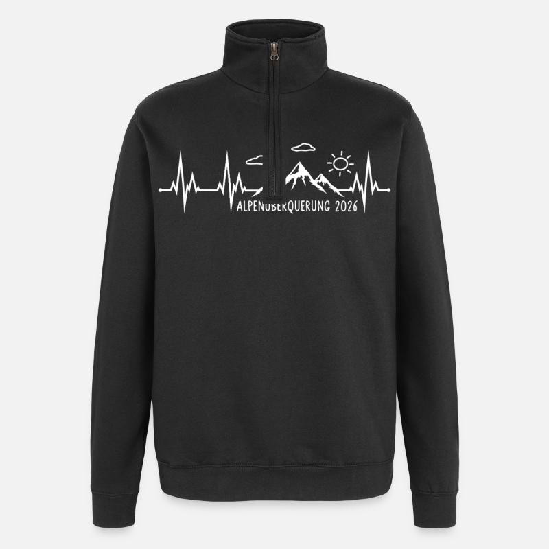 Alpenüberquerung 2026 - Quarter-Zip-Sweatshirt - Schwarz