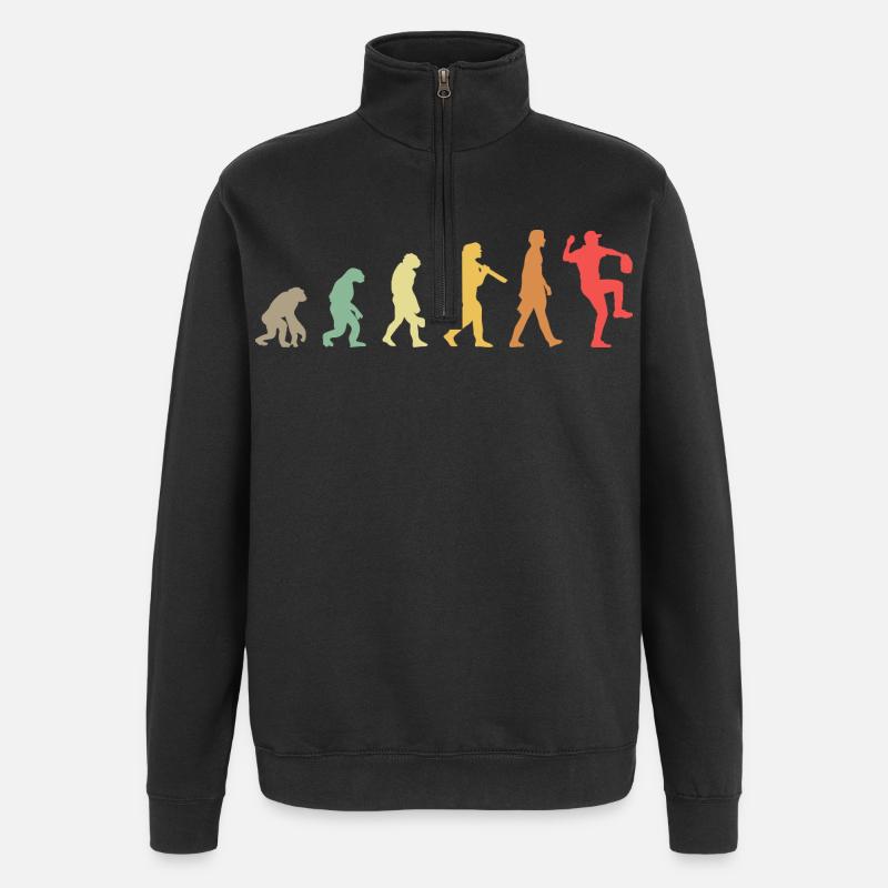 Évolution du baseball - Sweat à zip 1/4 - noir