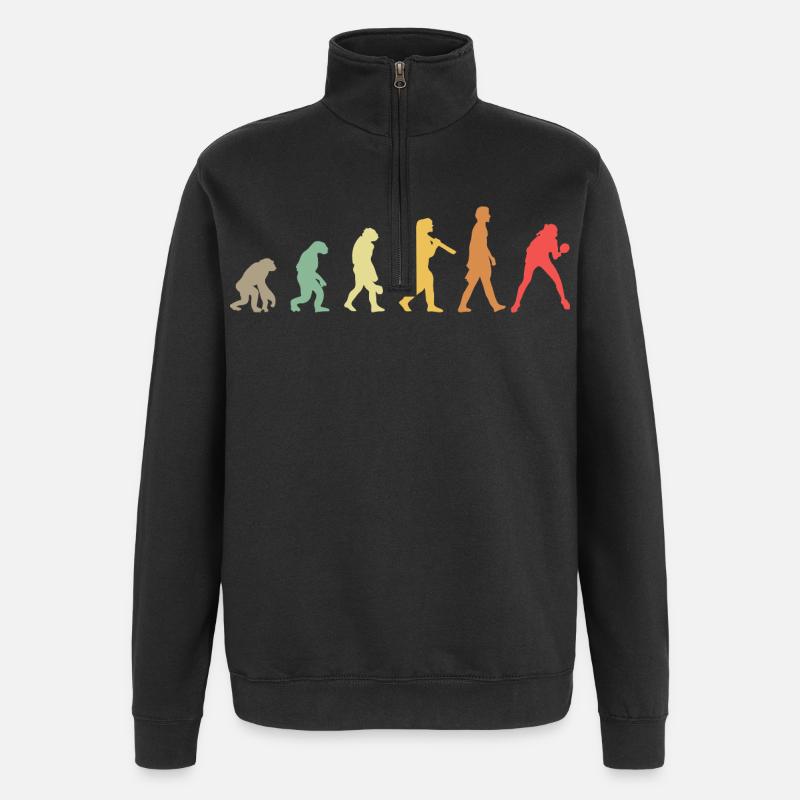 Évolution du tennis de table - Sweat à zip 1/4 - noir