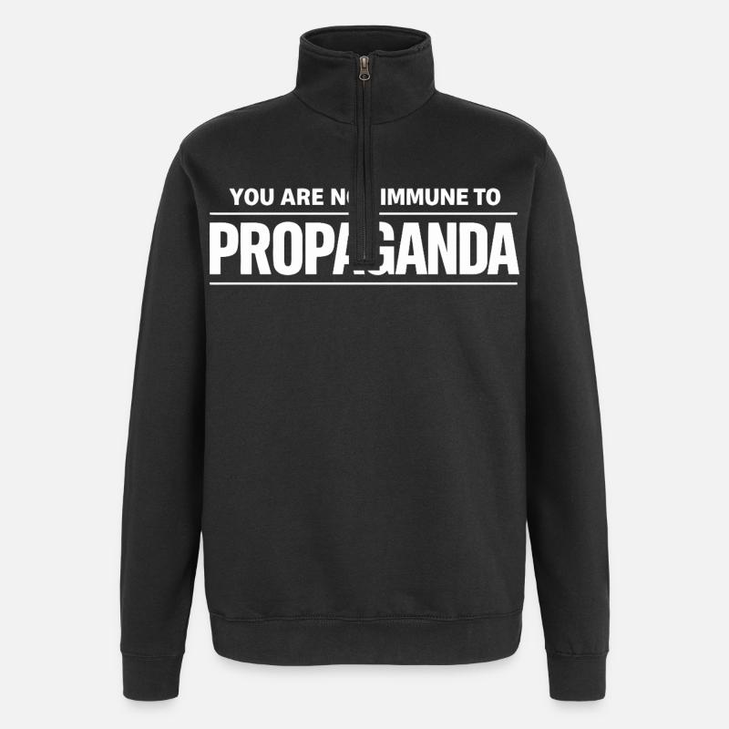 Propaganda Zitat - Quarter-Zip-Sweatshirt - Schwarz