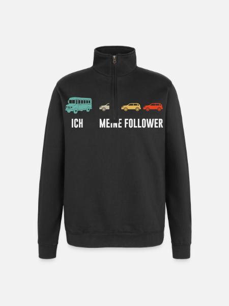 Busfahrer Und Meine Follower - Quarter-Zip-Sweatshirt - Schwarz