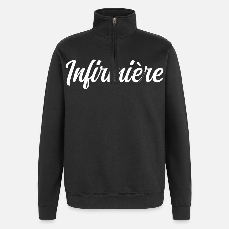Infirmière - Sweat à zip 1/4 - noir