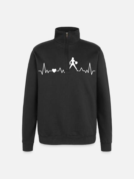 Cheerleader Herzschlag Cheerleading Squad - Quarter-Zip-Sweatshirt - Schwarz