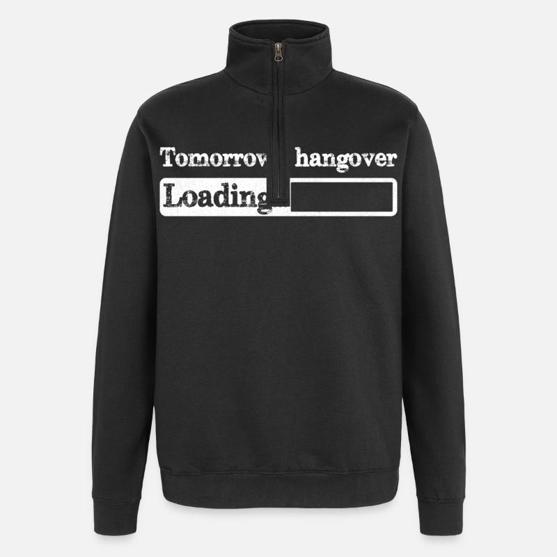 Tomorrow s hangover loading - Sweat à zip 1/4 - noir