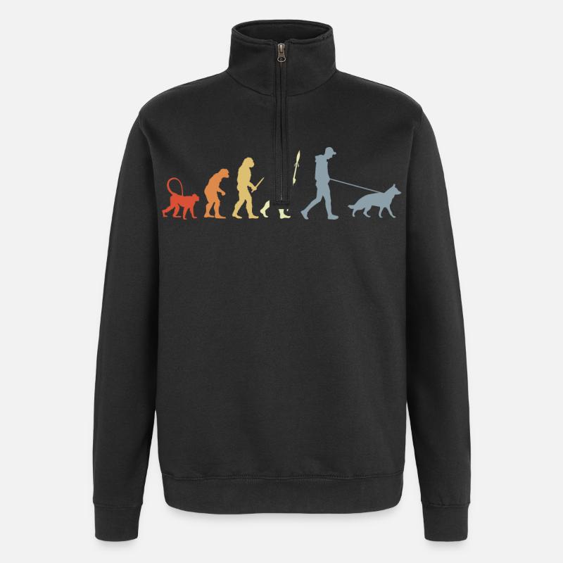 German Shepherd Owner Evolution - Quarter-Zip-Sweatshirt - Schwarz