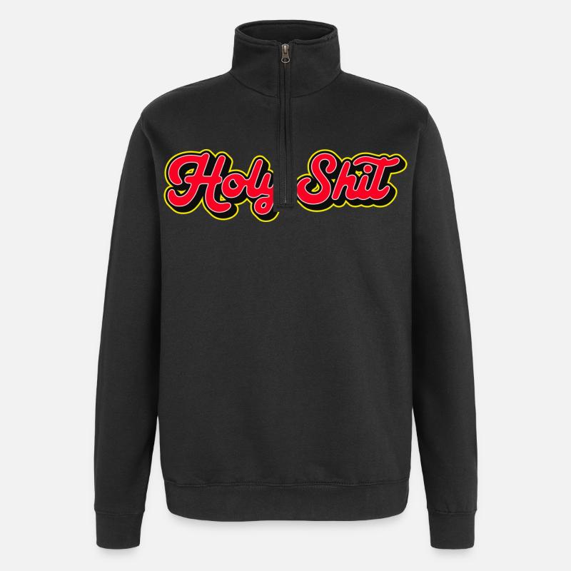 Holy Shit 3D Red Script - Quarter-Zip Sweatshirt - black