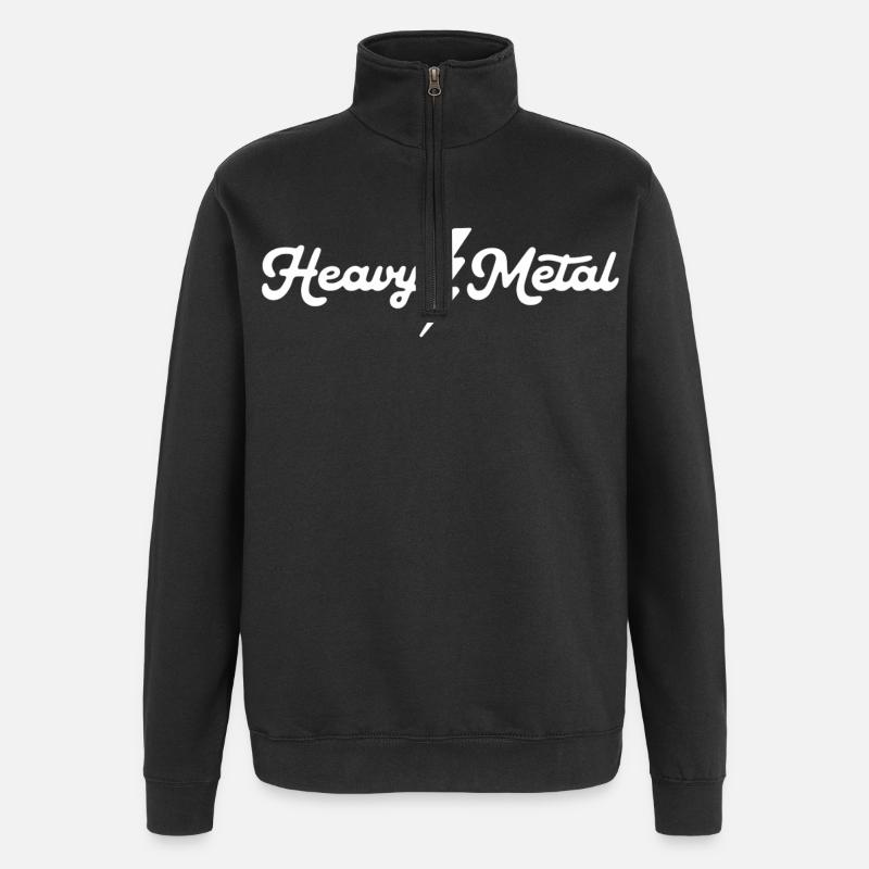 Heavy Metal Lightning Skript - Quarter-Zip-Sweatshirt - Schwarz
