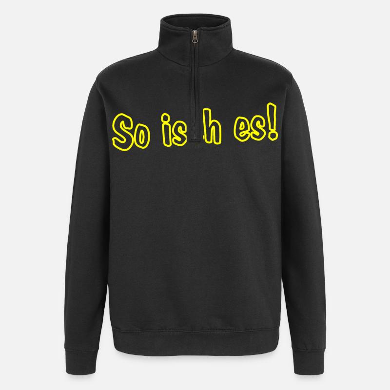 So isch es! - Quarter-Zip-Sweatshirt - Schwarz