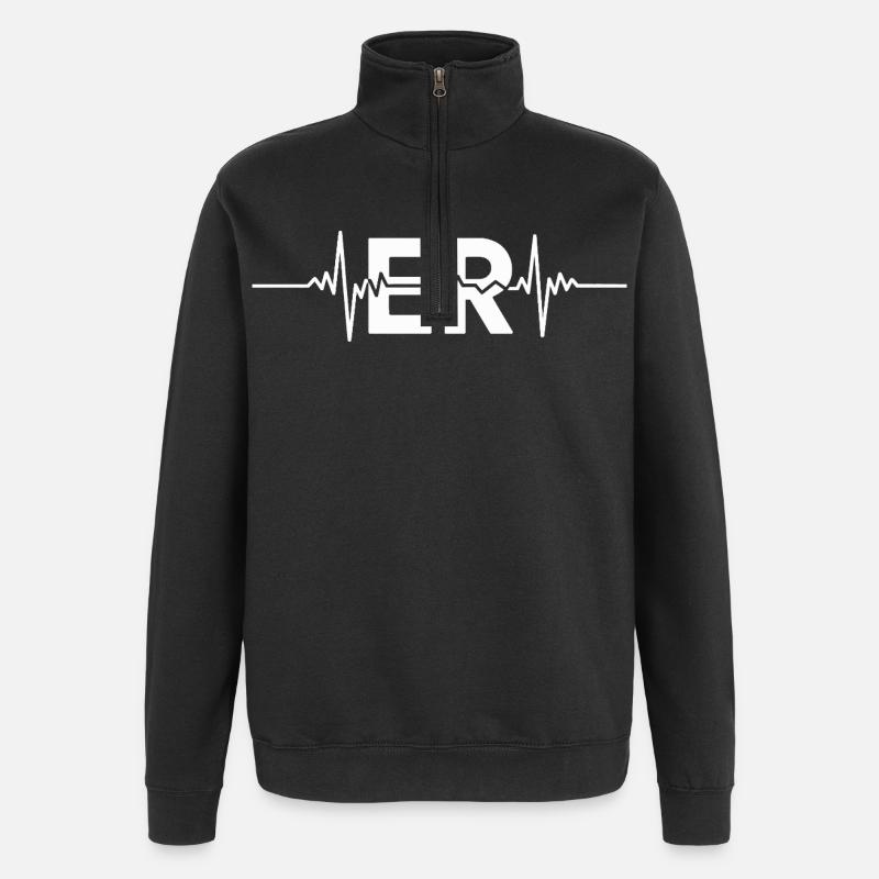 ER Heartbeat Logo - Sweat à zip 1/4 - noir